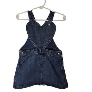 Carter’s Denim Overall Dress – Size 24 Months – Heart Bib Detail